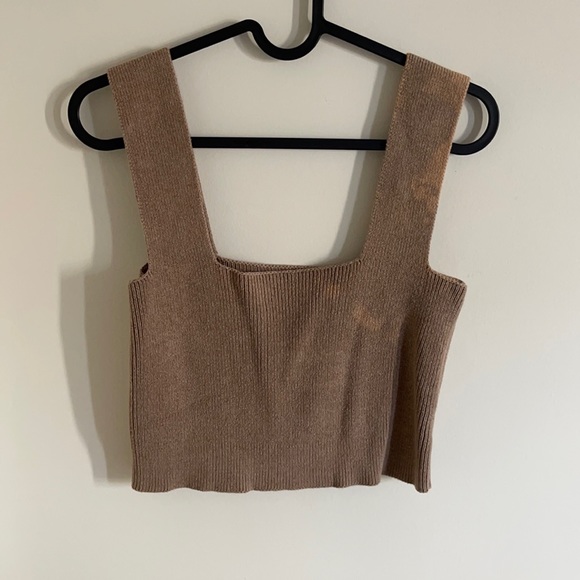 Les basics brown straight knit crop - Picture 3 of 7